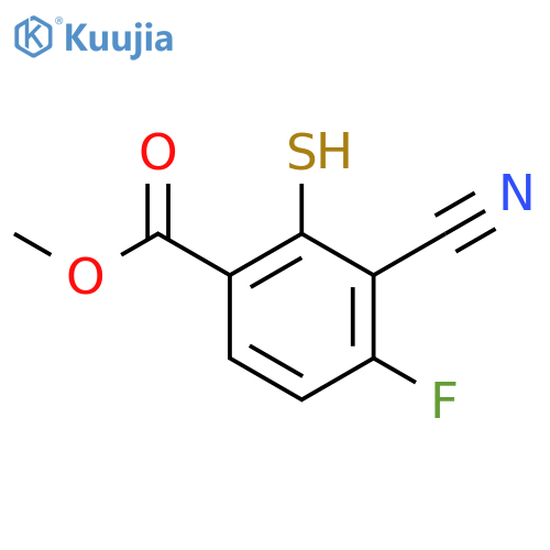 Methyl 3-cyano-4-fluoro-2-mercaptobenzoate structure