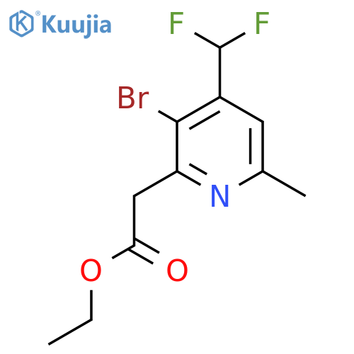 Ethyl 3-bromo-4-(difluoromethyl)-6-methylpyridine-2-acetate structure