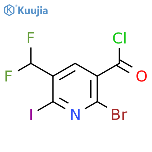 2-Bromo-5-(difluoromethyl)-6-iodopyridine-3-carbonyl chloride structure