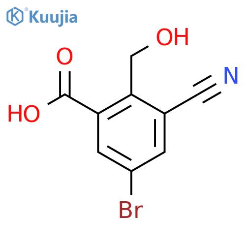 5-Bromo-3-cyano-2-(hydroxymethyl)benzoic acid structure