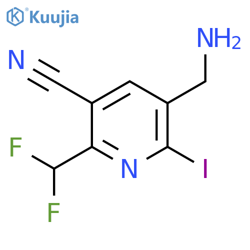3-(Aminomethyl)-5-cyano-6-(difluoromethyl)-2-iodopyridine structure