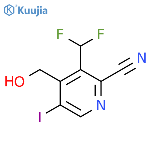 2-Cyano-3-(difluoromethyl)-5-iodopyridine-4-methanol structure