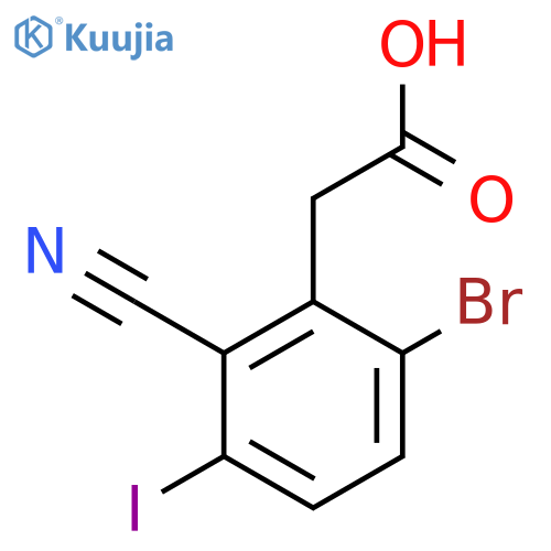 6-Bromo-2-cyano-3-iodophenylacetic acid structure
