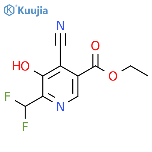 Ethyl 4-cyano-2-(difluoromethyl)-3-hydroxypyridine-5-carboxylate structure