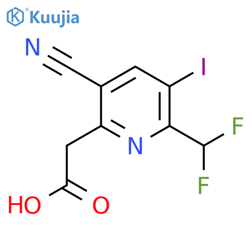 5-Cyano-2-(difluoromethyl)-3-iodopyridine-6-acetic acid structure