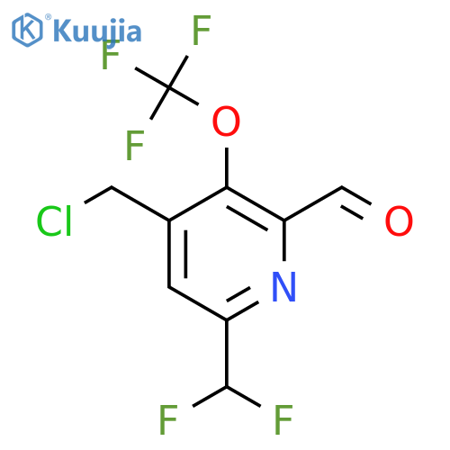 4-(Chloromethyl)-6-(difluoromethyl)-3-(trifluoromethoxy)pyridine-2-carboxaldehyde structure