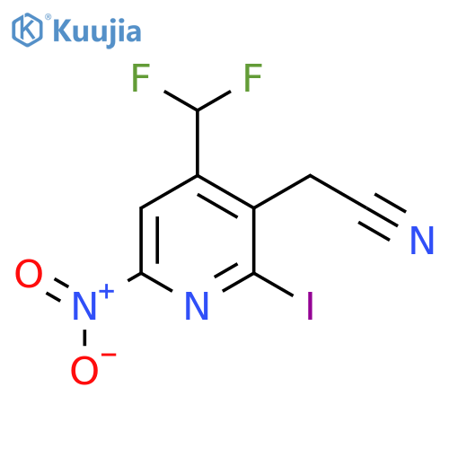 4-(Difluoromethyl)-2-iodo-6-nitropyridine-3-acetonitrile structure