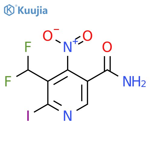 3-(Difluoromethyl)-2-iodo-4-nitropyridine-5-carboxamide structure