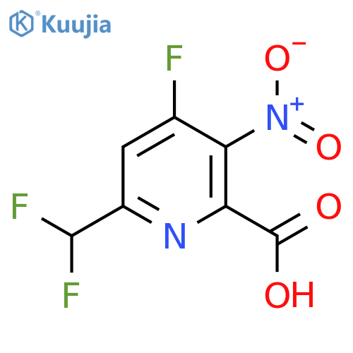 6-(Difluoromethyl)-4-fluoro-3-nitropyridine-2-carboxylic acid structure