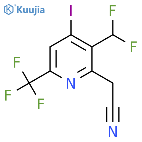 3-(Difluoromethyl)-4-iodo-6-(trifluoromethyl)pyridine-2-acetonitrile structure