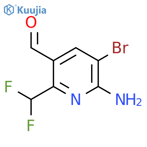 2-Amino-3-bromo-6-(difluoromethyl)pyridine-5-carboxaldehyde structure