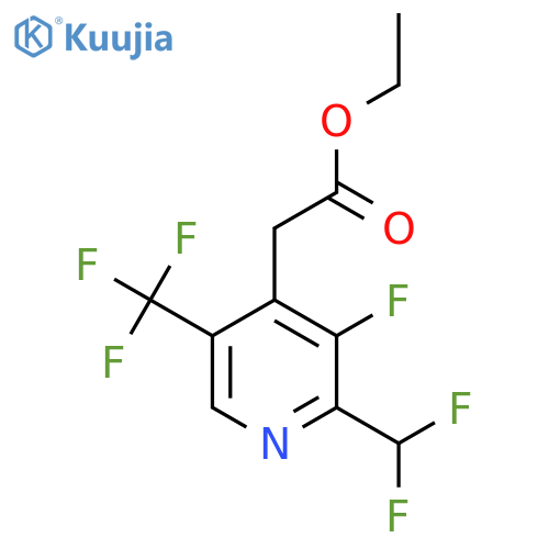 Ethyl 2-(difluoromethyl)-3-fluoro-5-(trifluoromethyl)pyridine-4-acetate structure