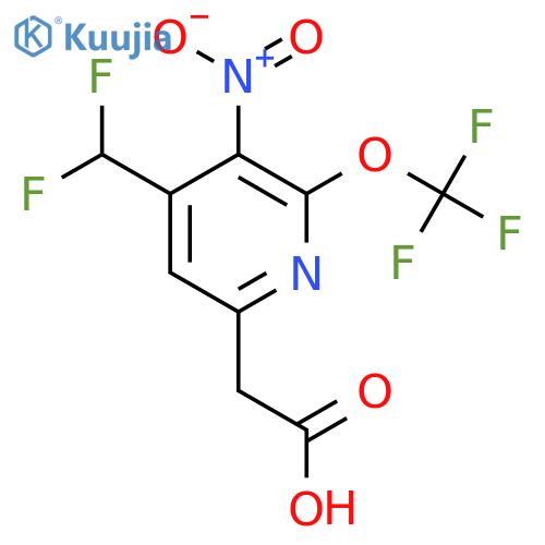 4-(Difluoromethyl)-3-nitro-2-(trifluoromethoxy)pyridine-6-acetic acid structure