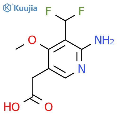 2-Amino-3-(difluoromethyl)-4-methoxypyridine-5-acetic acid structure