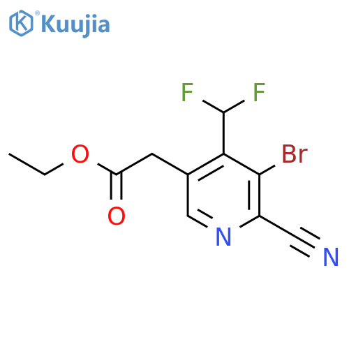 Ethyl 3-bromo-2-cyano-4-(difluoromethyl)pyridine-5-acetate structure