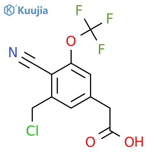 3-Chloromethyl-4-cyano-5-(trifluoromethoxy)phenylacetic acid structure