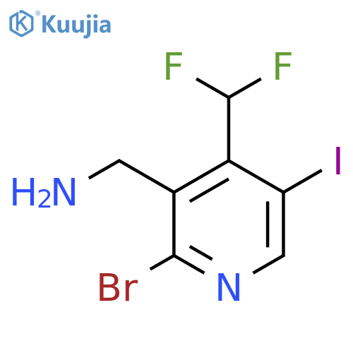 3-(Aminomethyl)-2-bromo-4-(difluoromethyl)-5-iodopyridine structure