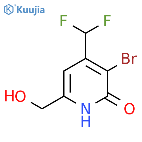 3-Bromo-4-(difluoromethyl)-2-hydroxypyridine-6-methanol structure