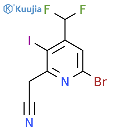 6-Bromo-4-(difluoromethyl)-3-iodopyridine-2-acetonitrile structure