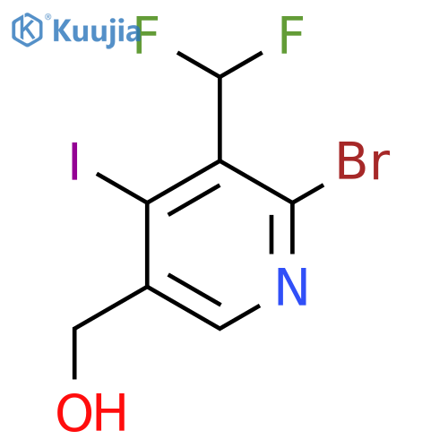 2-Bromo-3-(difluoromethyl)-4-iodopyridine-5-methanol structure