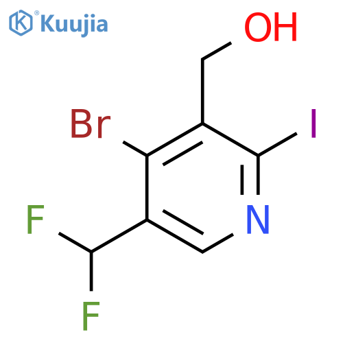 4-Bromo-5-(difluoromethyl)-2-iodopyridine-3-methanol structure