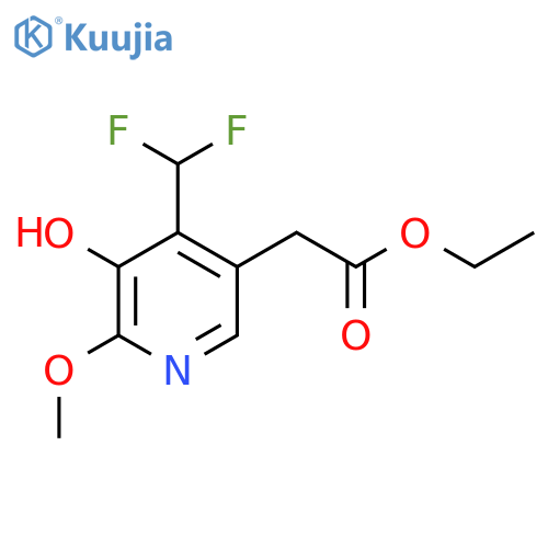 Ethyl 4-(difluoromethyl)-3-hydroxy-2-methoxypyridine-5-acetate structure