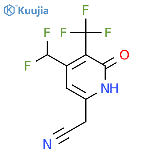 4-(Difluoromethyl)-2-hydroxy-3-(trifluoromethyl)pyridine-6-acetonitrile structure