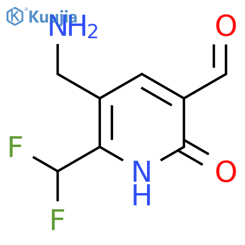 3-(Aminomethyl)-2-(difluoromethyl)-6-hydroxypyridine-5-carboxaldehyde structure