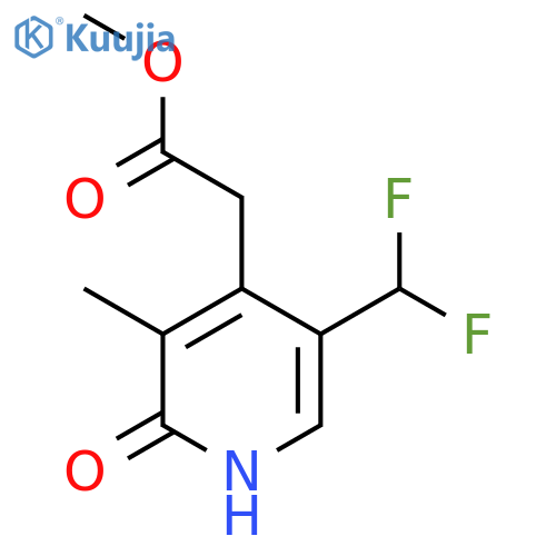 Methyl 5-(difluoromethyl)-2-hydroxy-3-methylpyridine-4-acetate structure