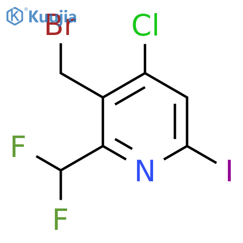 3-(Bromomethyl)-4-chloro-2-(difluoromethyl)-6-iodopyridine structure