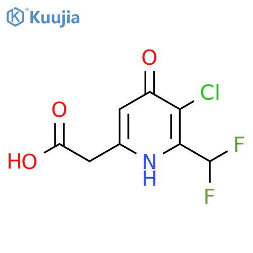 3-Chloro-2-(difluoromethyl)-4-hydroxypyridine-6-acetic acid structure