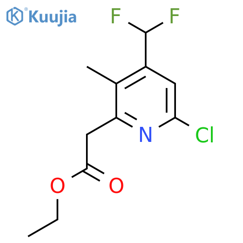 Ethyl 6-chloro-4-(difluoromethyl)-3-methylpyridine-2-acetate structure