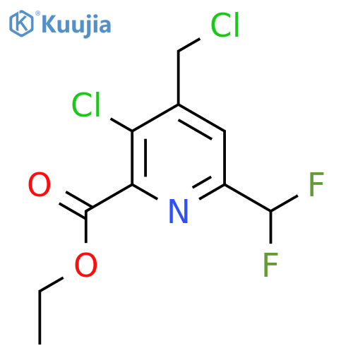 Ethyl 3-chloro-4-(chloromethyl)-6-(difluoromethyl)pyridine-2-carboxylate structure