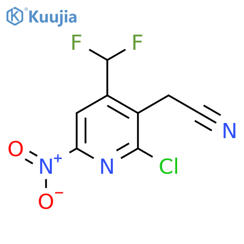 2-Chloro-4-(difluoromethyl)-6-nitropyridine-3-acetonitrile structure