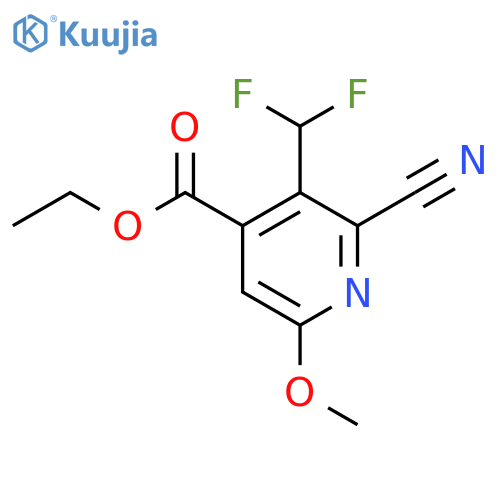 Ethyl 2-cyano-3-(difluoromethyl)-6-methoxypyridine-4-carboxylate structure