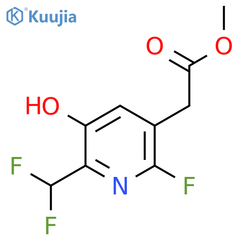 Methyl 2-(difluoromethyl)-6-fluoro-3-hydroxypyridine-5-acetate structure