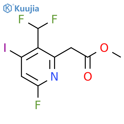 Methyl 3-(difluoromethyl)-6-fluoro-4-iodopyridine-2-acetate structure