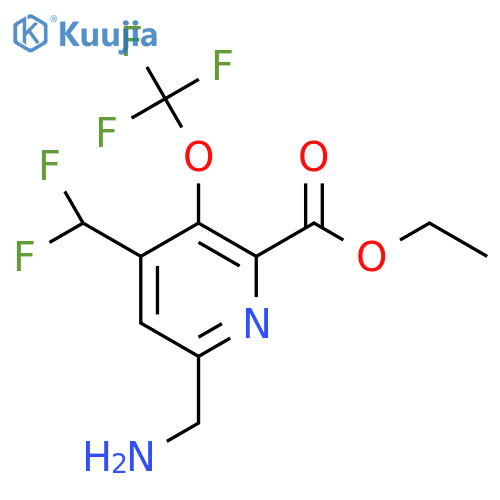 Ethyl 6-(aminomethyl)-4-(difluoromethyl)-3-(trifluoromethoxy)pyridine-2-carboxylate structure