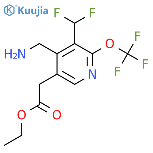 Ethyl 4-(aminomethyl)-3-(difluoromethyl)-2-(trifluoromethoxy)pyridine-5-acetate structure