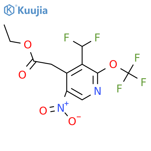Ethyl 3-(difluoromethyl)-5-nitro-2-(trifluoromethoxy)pyridine-4-acetate structure