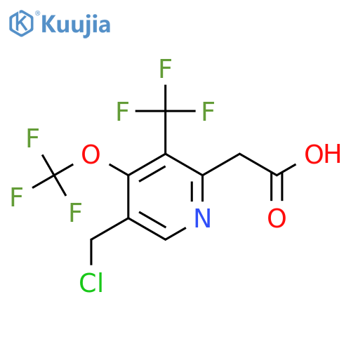 5-(Chloromethyl)-4-(trifluoromethoxy)-3-(trifluoromethyl)pyridine-2-acetic acid structure