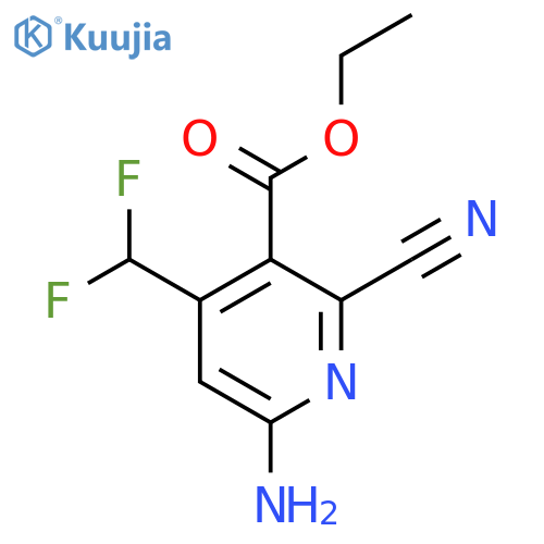 Ethyl 6-amino-2-cyano-4-(difluoromethyl)pyridine-3-carboxylate structure