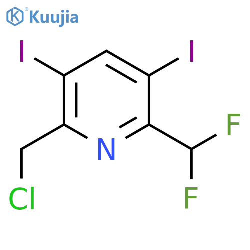 2-(Chloromethyl)-6-(difluoromethyl)-3,5-diiodopyridine structure