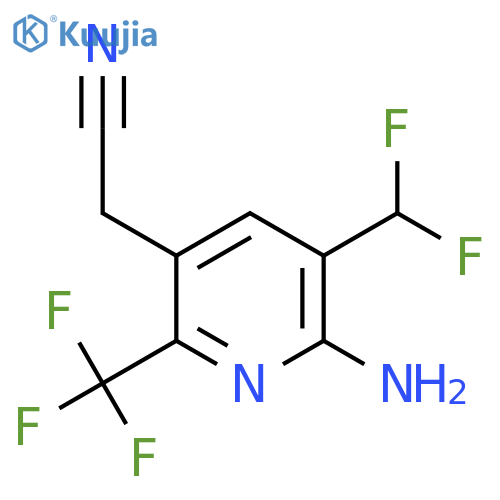 2-Amino-3-(difluoromethyl)-6-(trifluoromethyl)pyridine-5-acetonitrile structure