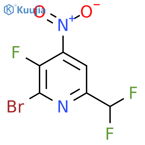 2-Bromo-6-(difluoromethyl)-3-fluoro-4-nitropyridine structure