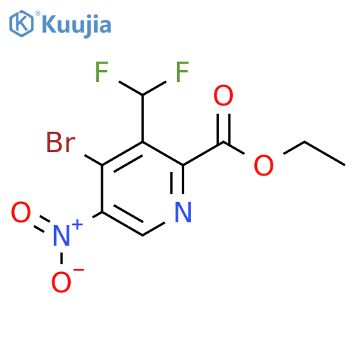 Ethyl 4-bromo-3-(difluoromethyl)-5-nitropyridine-2-carboxylate structure