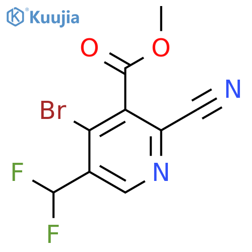 Methyl 4-bromo-2-cyano-5-(difluoromethyl)pyridine-3-carboxylate structure