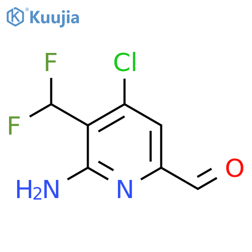2-Amino-4-chloro-3-(difluoromethyl)pyridine-6-carboxaldehyde structure