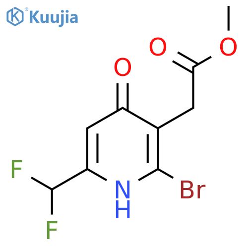 Methyl 2-bromo-6-(difluoromethyl)-4-hydroxypyridine-3-acetate structure