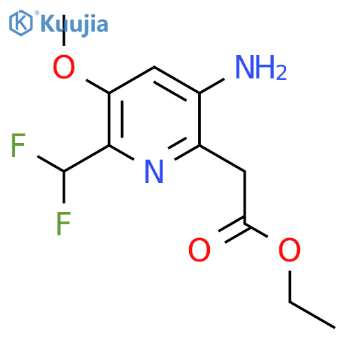 Ethyl 5-amino-2-(difluoromethyl)-3-methoxypyridine-6-acetate structure